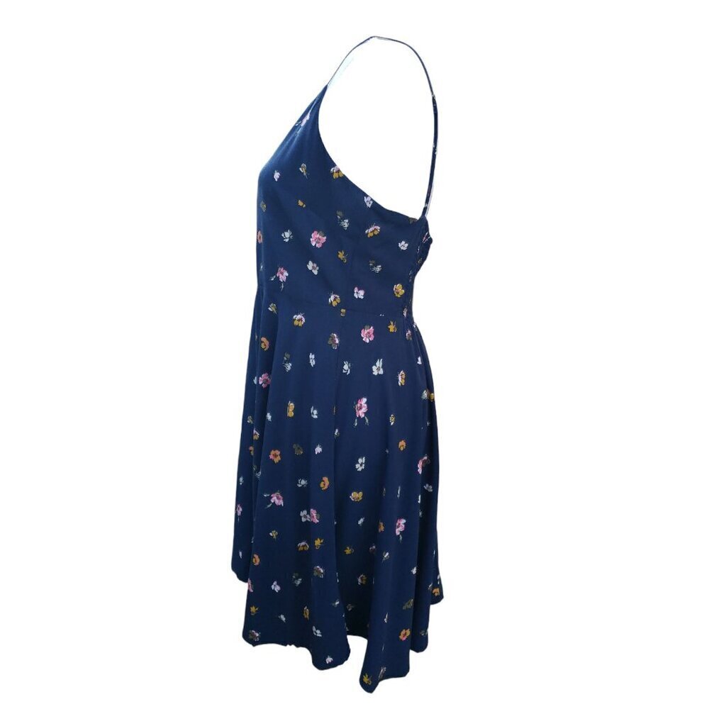 GAP Womens Sleeveless Navy Floral V Neck Knee Length Dress Medium - Picture 3 of 8